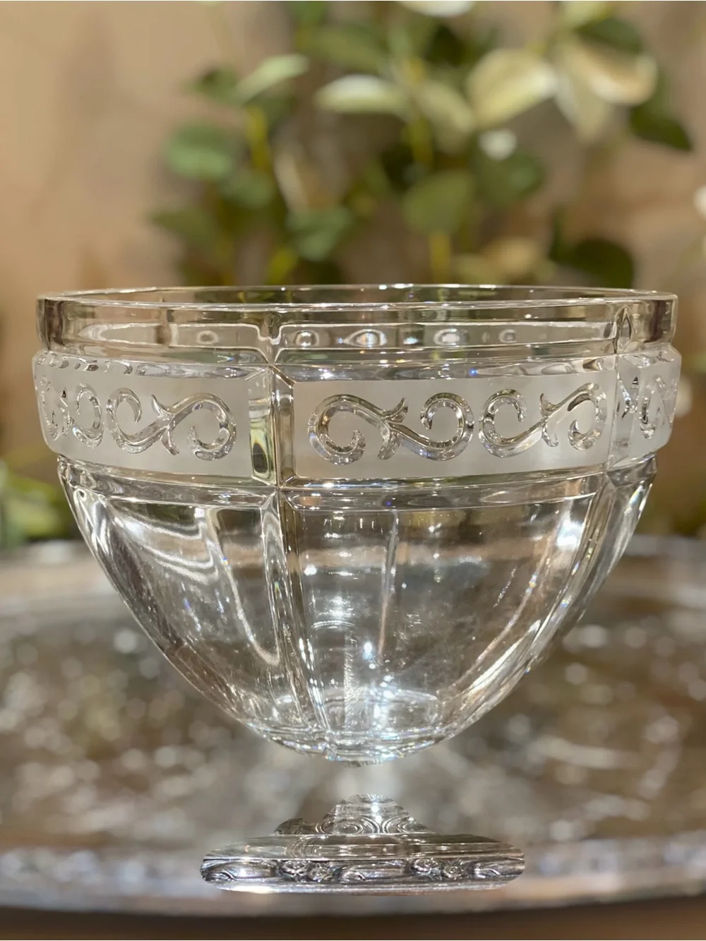Vintage Marquis by Waterford Arabesque Crystal Fruit Bowl Signed - Picture 12 of 12